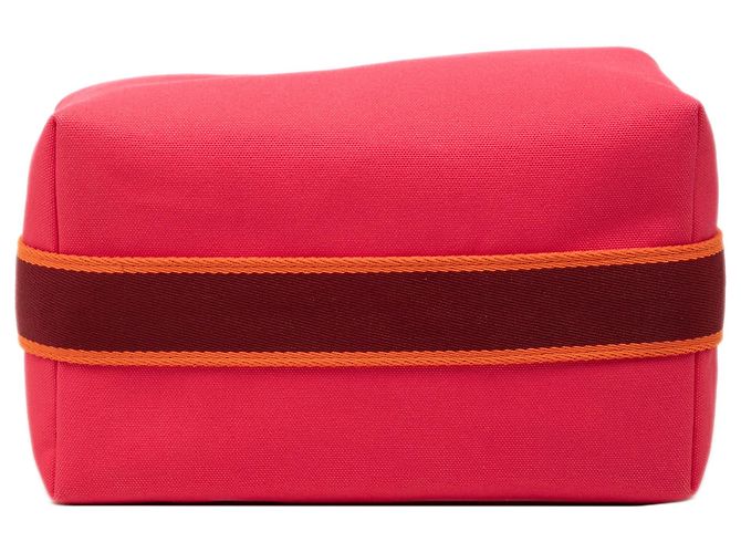 Bolso Vanity Hermès Large Toile Bride A Brac Rosa - vista 3
