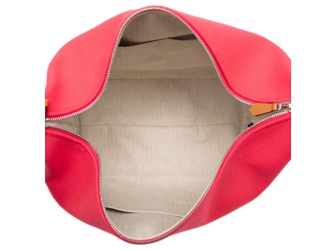 Bolso Vanity Hermès Large Toile Bride A Brac Rosa - vista 4