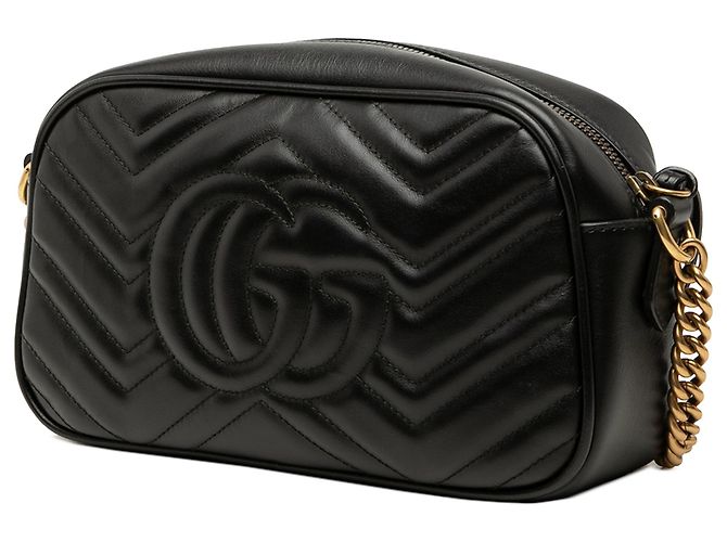 Borsa a tracolla Gucci Small GG Marmont Matelassé in pelle di vitello nera Nero - vista 2