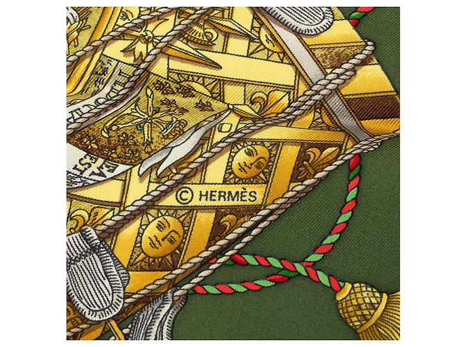Foulard di seta Hermès Les Tambours Verde 90 Scarves - vista 4