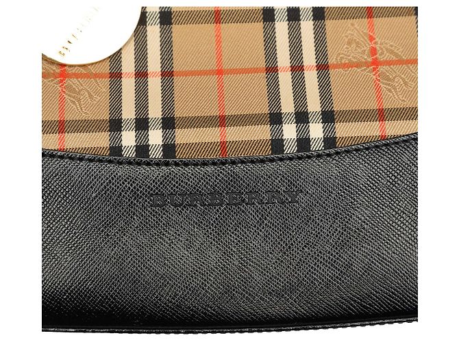 Borsa Tote Burberry Haymarket Check Canvas Beige - vista 5