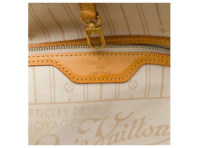 Borsa Tote Louis Vuitton Neverfull GM Damier Azur bianca Bianco - vista 5
