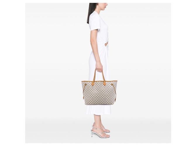 Borsa Tote Louis Vuitton Neverfull GM Damier Azur bianca Bianco - vista 6