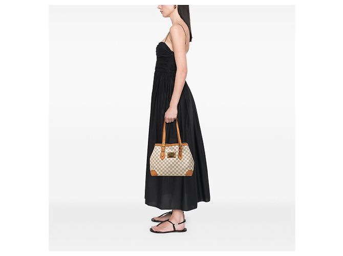 Borsa Tote Louis Vuitton Damier Azur Hampstead MM Bianca Bianco - vista 6