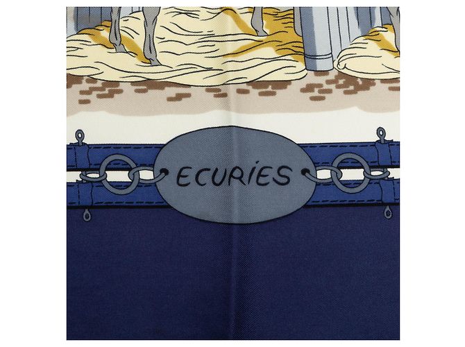 Pañuelo de seda Hermès Ecuries Blanco 90 - vista 6