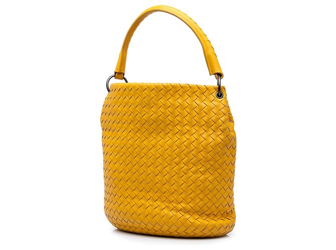 Borsa a secchiello Bottega Veneta Nappa Intrecciato Gialla Giallo - vista 2