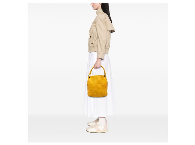 Borsa a secchiello Bottega Veneta Nappa Intrecciato Gialla Giallo - vista 6