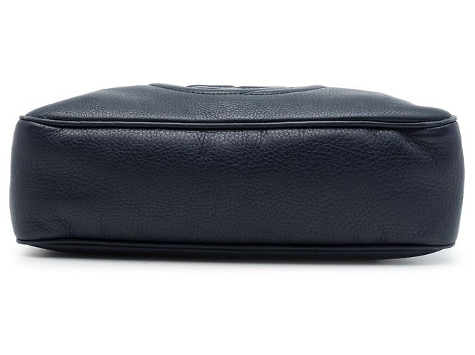 Borsa a tracolla Gucci Soho Chain Zip in pelle di vitello blu - vista 3