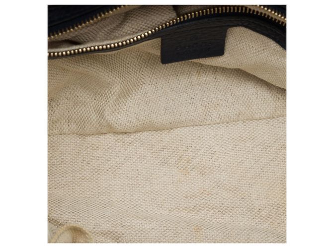 Borsa a tracolla Gucci Soho Chain Zip in pelle di vitello blu - vista 4