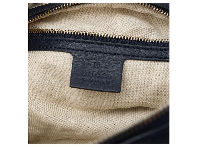 Borsa a tracolla Gucci Soho Chain Zip in pelle di vitello blu - vista 5