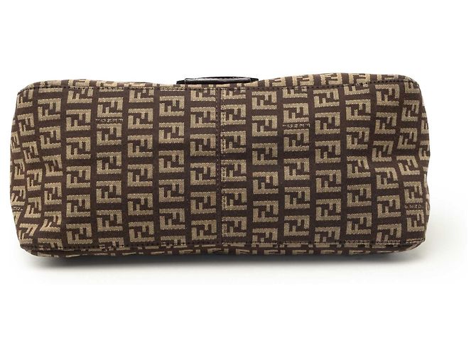 Borsa a tracolla Fendi Zucchino Canvas Mamma Forever Marrone - vista 3