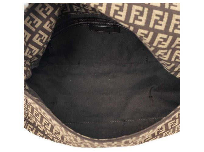 Borsa a tracolla Fendi Zucchino Canvas Mamma Forever Marrone - vista 4