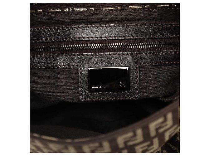 Borsa a tracolla Fendi Zucchino Canvas Mamma Forever Marrone - vista 5