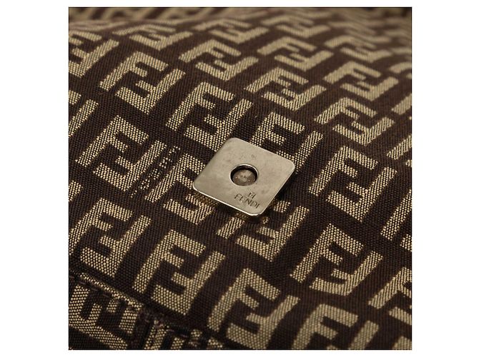 Borsa a tracolla Fendi Zucchino Canvas Mamma Forever Marrone - vista 6
