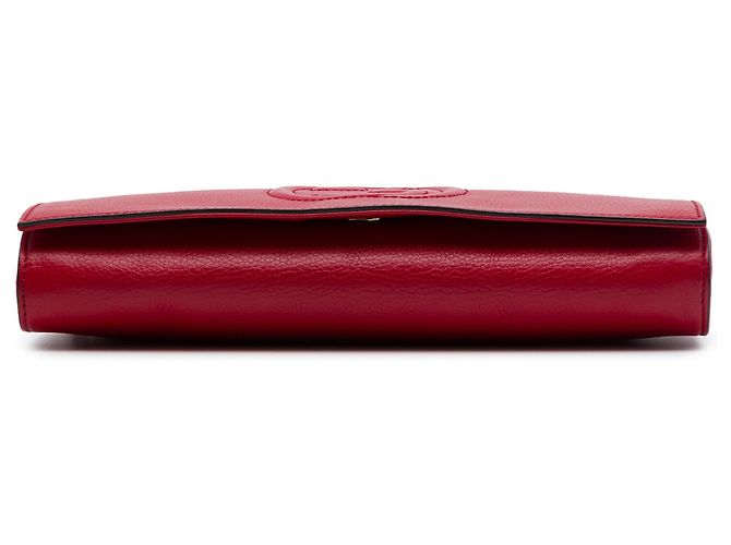 Clutch Soho Disco Gucci in pelle di vitello rossa Rosso - vista 3