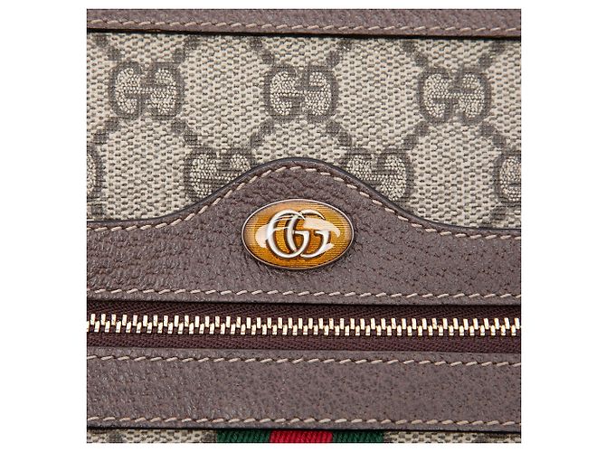 Clutch Gucci GG Supreme Web Ophidia Beige - vista 5