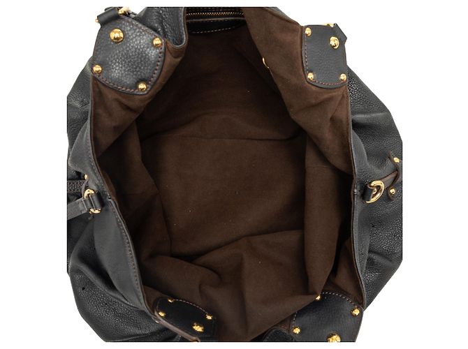 Borsa Hobo Louis Vuitton Monogram Mahina L Nera Nero - vista 4