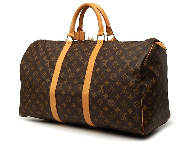 Borsa da viaggio Louis Vuitton Monogram Keepall 50 Marrone - vista 2