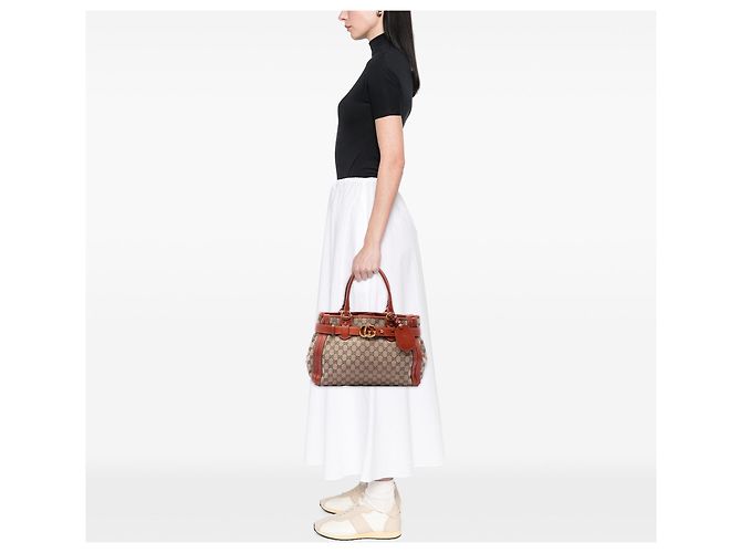 Tote Running Gucci GG Canvas Beige - vista 6