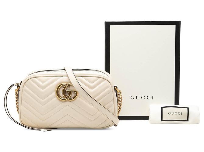 Borsa a tracolla Gucci Small GG Marmont Matelasse in pelle di vitello marrone - vista 7
