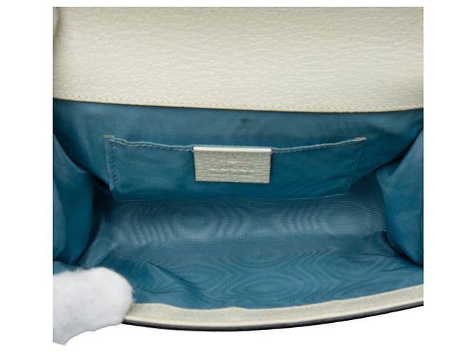 Borsa a tracolla Gucci Small Leather Bee Star Padlock bianca Bianco - vista 4