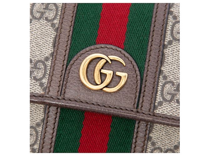 Borsa a tracolla Gucci Mini GG Supreme Web Ophidia Beige - vista 5