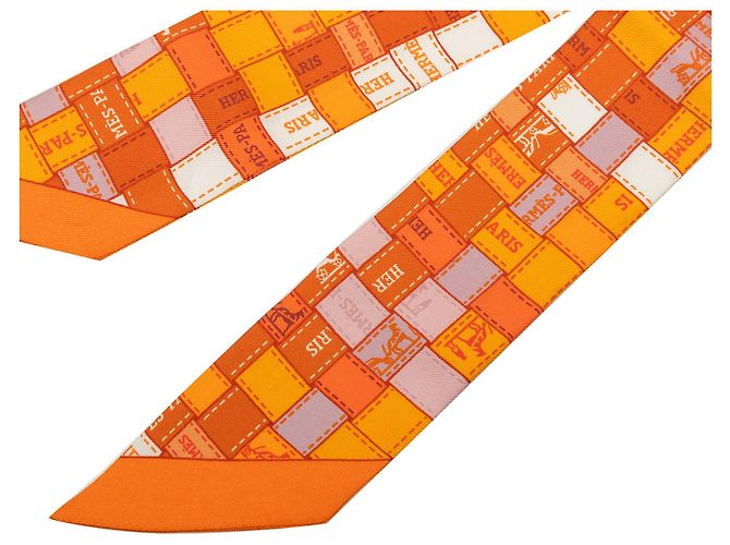 Hermès Bolduc Seidentuch Twilly Orange - Ansicht 3