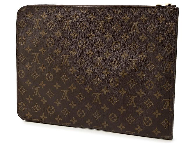 Sac business Portfolio Louis Vuitton Monogram Poche Documents Marron - vue 2
