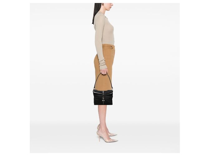 Borsa a tracolla Gucci Jackie in tela nera Nero - vista 6
