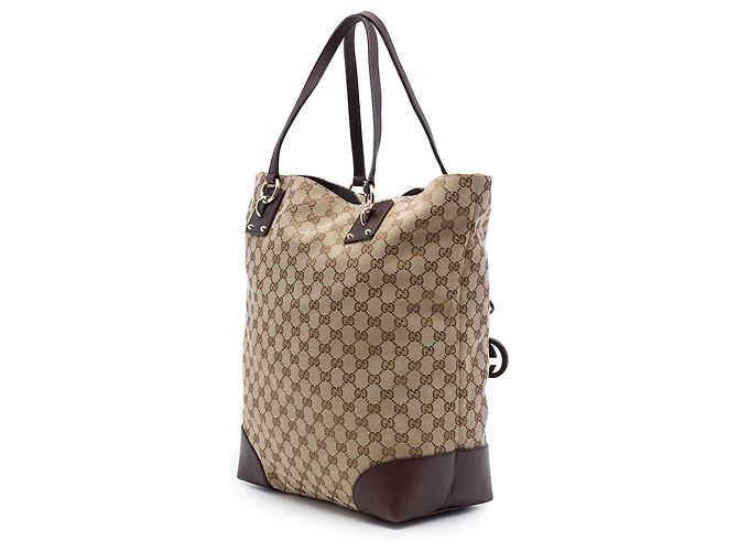 Borsa Tote Gucci Large GG Canvas con charm GG Beige - vista 2