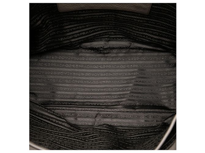 Sac Tote Prada Vitello Daino avec fermeture éclair latérale, Gris - vue 4