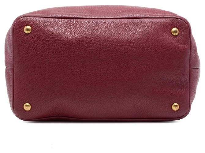 Borsa Tote Satchel aperta convertibile Prada Vitello Daino rossa Rosso - vista 3