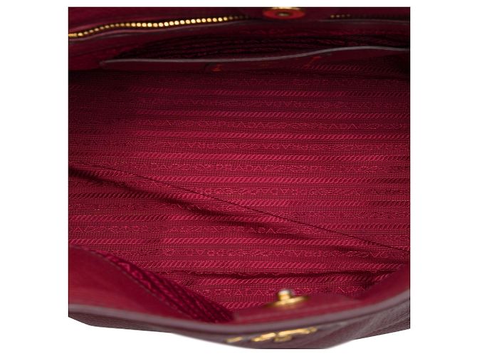 Borsa Tote Satchel aperta convertibile Prada Vitello Daino rossa Rosso - vista 4