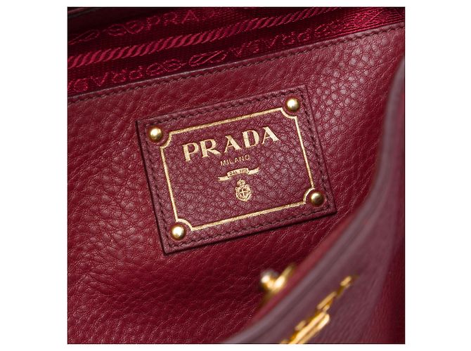 Borsa Tote Satchel aperta convertibile Prada Vitello Daino rossa Rosso - vista 5