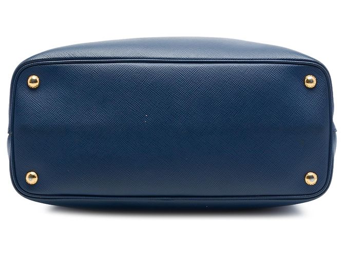 Blue Prada Medium Saffiano Cuir Double Handle Satchel - view 3