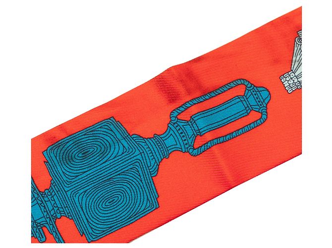 Pañuelo Twilly de seda Hermès Merveilleuses Lanternes Naranja - vista 5