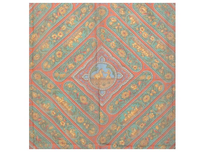 Lenço de Seda Hermès Qalamdan Laranja 90 - vista 2