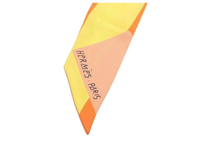 Pañuelo Twilly de seda Hermès Sea Surf and Fun Naranja - vista 2