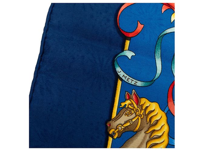 Pañuelo de seda Hermès Luna Park Azul 90 - vista 4
