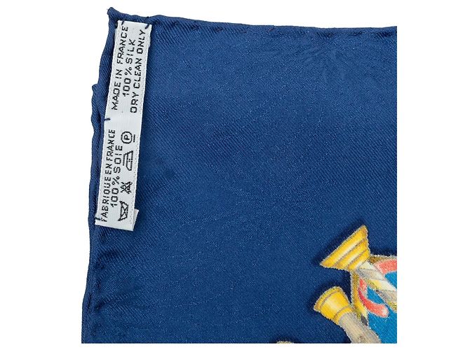 Pañuelo de seda Hermès Luna Park Azul 90 - vista 8