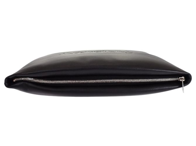 Autre Marque Borsa a pochette Puffy Pouch Large in pelle di agnello nera Saint Laurent Nero - vista 9