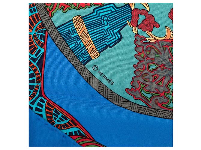 Hermès Art des Steppes Seidentuch Blau 90 Scarves - Ansicht 7