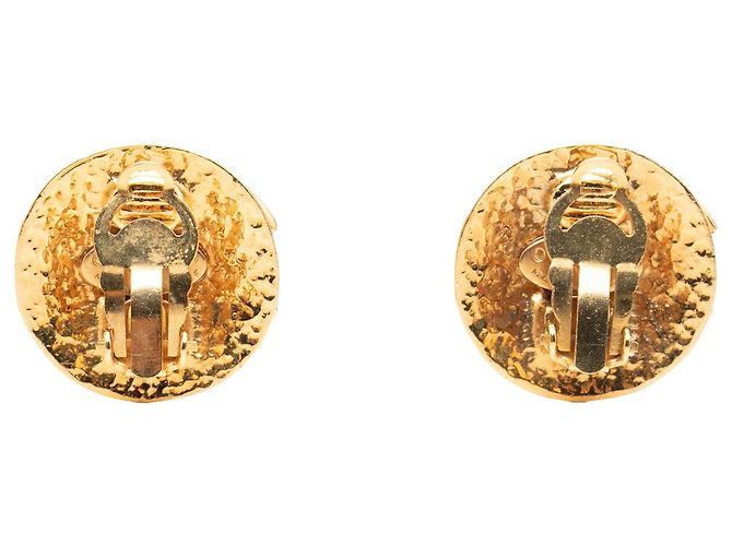 Boucles d'oreilles clips rondes Chanel CC plaquées or Doré - vista 2
