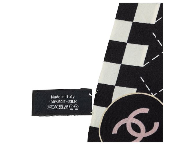 Chanel 31 Rue Cambon Bedruckter Seiden-Twilly Schal Schwarz - Ansicht 4