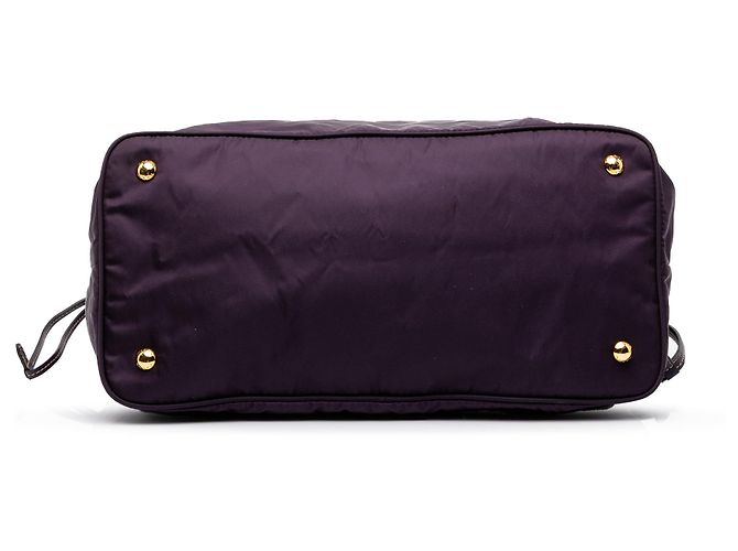 Tote Prada em Tessuto com acabamento em Saffiano Roxo - vista 3