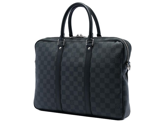 Borsa da Lavoro Louis Vuitton Damier Graphite Porte Documents Voyage PM Nera Nero - vista 2