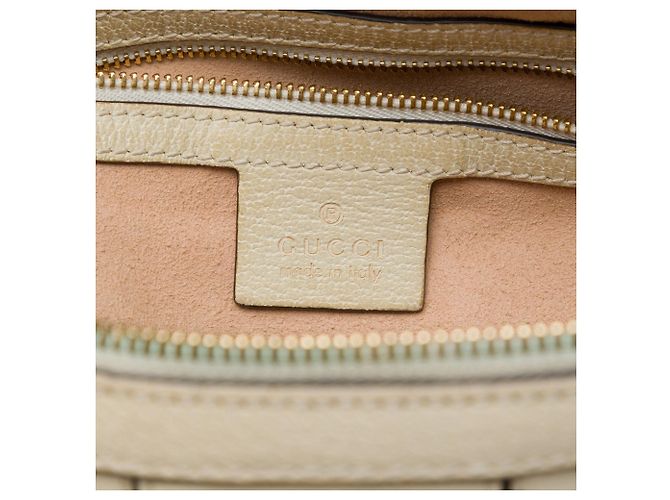 Mala de mão Gucci Medium Ophidia em couro de bezerro branco com detalhe Web - vista 5