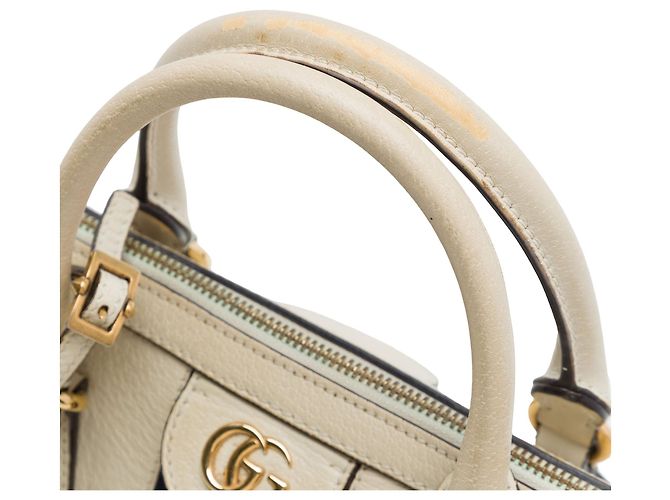 Mala de mão Gucci Medium Ophidia em couro de bezerro branco com detalhe Web - vista 6