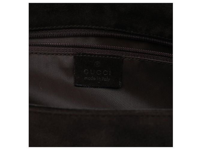 Bamboo Bolso Gucci de gamuza marrón con asa de bambú Castaño - vista 5