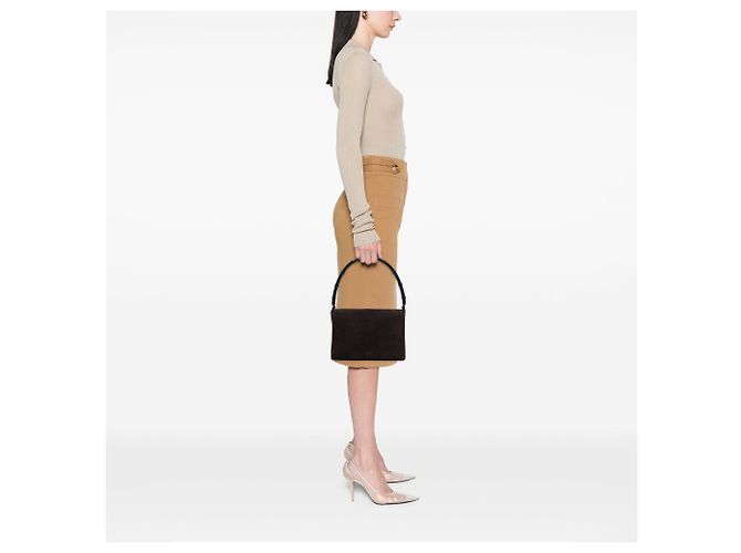 Bamboo Bolso Gucci de gamuza marrón con asa de bambú Castaño - vista 6